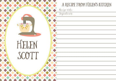 Personalized Recipe Cards