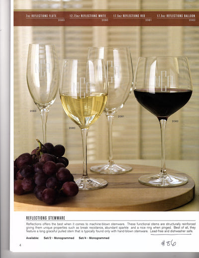 Monogrammed Stem Wine Glasses