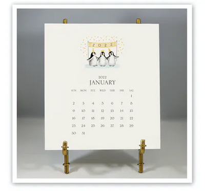 Hand-sparkled 2022 Desk Calendar & Easel
