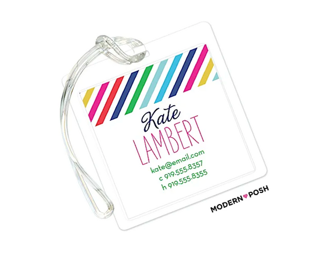 Rainbow Watercolor Luggage Tags