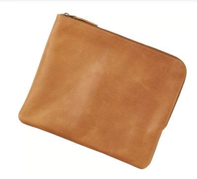 Monogrammed Sonoma Leather Tech Pouch