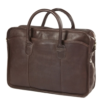 Monogrammed Top Handle Leather Briefcase